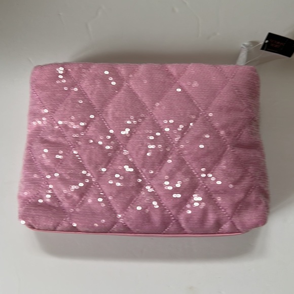 Victoria's Secret Pink Sequins Zip Cosmetic Bag